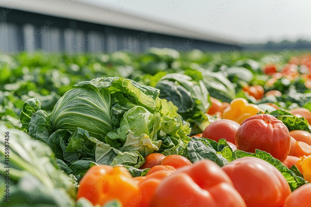 Food waste drives the circular economy. Fresh vegetables in a vibrant ...