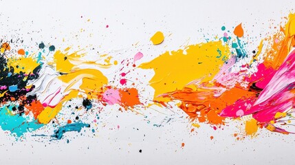 Vibrant abstract art with bold color splashes celebrating spring energy