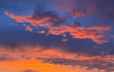 Wall Mural - Sunset clouds in the sky.