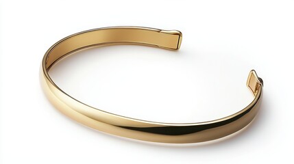 Wall Mural - A simple and elegant gold bracelet with a delicate design on a white isolated background