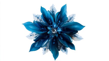 Wall Mural - Abstract Blue Flower: A Symphony of Teal and Sparkle