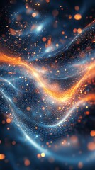 Poster - Swirling blue and orange light patterns creating a mesmerizing abstract design