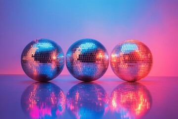 Poster - Colorful reflection of disco balls creating a vibrant atmosphere in a party setting