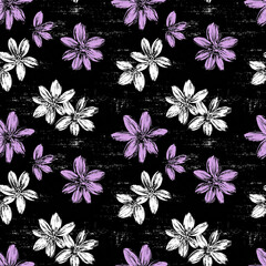 Wall Mural - grunge colourful flower background, repeatable seamless background tile	
