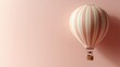 © michnik101 - 3D render of striped hot air balloon on pastel pink background. travel concept