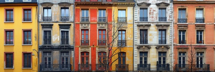 European Charm: Vintage Building Facades in Lyon