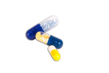 Wall Mural - medical pills on a light background close-up