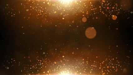Wall Mural - golden yellow orange luxury burst background 4k loop features golden lights and spherical shapes flo