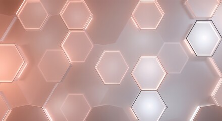 Abstract background hexagon pattern with glowing lights