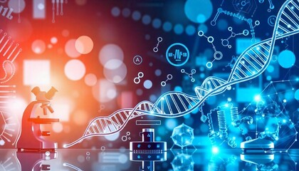 Sticker - dna science genetic research biotechnology microbiology medical innovation