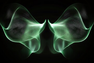 Wall Mural - abstract green butterfly wings