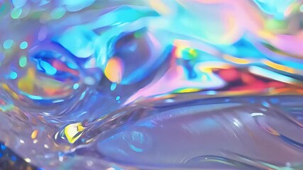 Wall Mural - Colorful reflection of light on a bubble, showcasing vibrant rainbow hues in a dreamy and abstract setting.