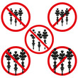 © Сергей Полякевич - Prohibited icon set. Warning vector symbols. No-entry signs. Red circle graphic.