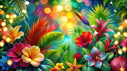  Vibrant Hawaiian Bokeh Floral Design