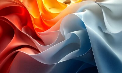 Wall Mural - Abstract swirling patterns in vibrant colors of orange, yellow, and blue.