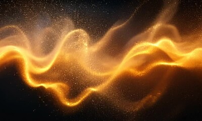 Wall Mural - A vibrant cosmic scene depicting swirling orange and gold nebulae against a starry backdrop.