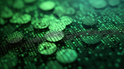 Green Digital Currency Background Crypto Finance Technology