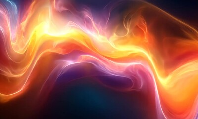 Wall Mural - A vibrant abstract representation of energy and movement in swirling colors.