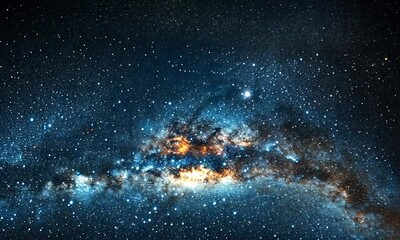 Wall Mural - A stunning depiction of a galaxy filled with stars and cosmic dust.