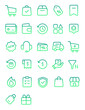 © Loka Design - icons set of business e-commerce shopping app for ui outline stroke mint green gradient for ui