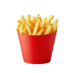 Wall Mural - Golden French Fries in Red Paper Container