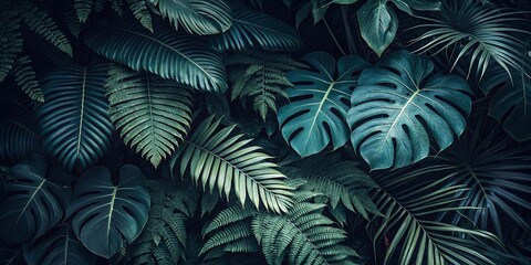 Tropical leaves background with beautiful colors