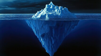  An ocean iceberg. This scenario implies that there might be hidden risks or dangers in seemingly peaceful conditions, much like an iceberg poses a threat due to its hidden size beneath the ocean. 