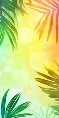 Wall Mural - a vibrant green leafy plant with a yellow background is displayed