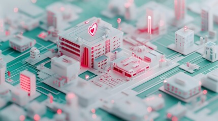 health info, patient and management concept: digital map showing real-time hospital bed availability
