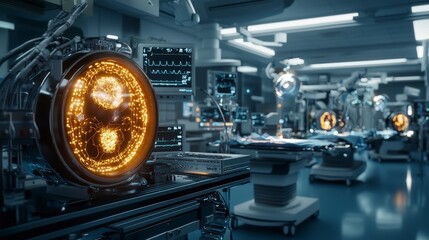 Aufkleber - Innovative ai healthcare facilities a high-tech future with advanced digital surgery and immersive environments