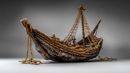 Aufkleber - Dynamic rope sailing ship art installation studio sculpture contemporary close-up maritime concept