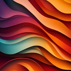 Poster - Overlapping multi colored wavy geometric shapes. Abstract background design template.