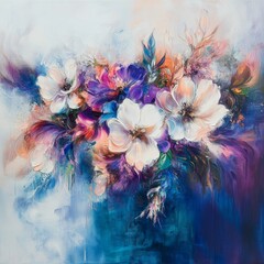 Aufkleber - floral abstract watercolor universal background art