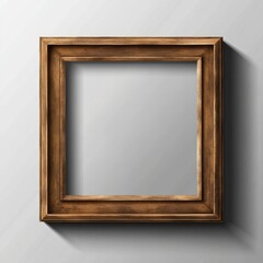 Aufkleber - Empty Wooden Wall Frames set. Vector Realistic wood picture frame mockup template with shadow on transparent background. Mockup for poster, banner, photo gallery, painting, presentation.