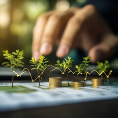 Aufkleber - Growth business graph finance data diagram concept on stock market background with financial investment economy analysis chart or increase profit economic strategy success goal motivation development.