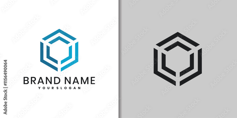 geometric cube logo vector design Stock Vector | Adobe Stock