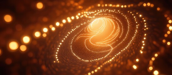 Wall Mural - glowing abstract digital tunnel with vibrant lines and bokeh effect creating a mesmerizing backgroun