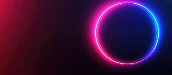 Wall Mural - abstract neon pink and blue circular tunnel with vibrant glowing effect and empty copy space for cre