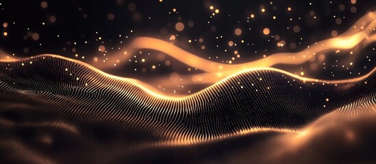 Wall Mural - elegant abstract digital wave background with glowing particles and space for text or branding appli