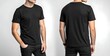 © PixelProCreative - Modern plain black t-shirt mockup template in photo studio setting with male model - front and back views, stylish apparel mockup for fashion brand presentation