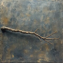 Wall Mural - Abstract Branch: Nature's Rustic Charm in Dark Hues