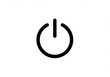 © Laki - power symbol, simple icon, black and white, minimalist design, circular shape, on/off button
