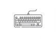 © Laki - Computer keyboard icon, minimalist design, black and white, simple lines, tech illustration