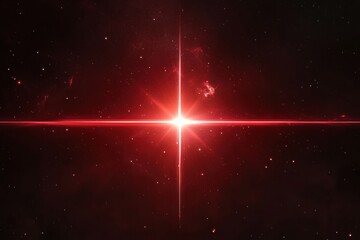 Wall Mural - Red Celestial Cross Star Burst in Deep Space