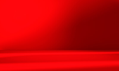 Wall Mural - wall interior background, studio and backdrops show products.with shadow from window color red backg