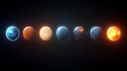 Wall Mural - cosmic evolution, planetary stages of formation, transformation, and destruction in space