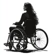 © lestari - Silhouette of a woman in a wheelchair, looking away.