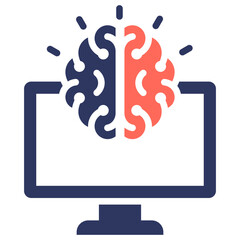 Wall Mural - Brain Computer Interface Icon