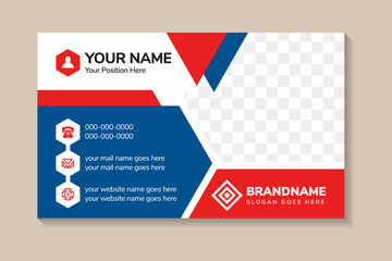 Wall Mural - red and blue modern creative corporate business card design and name card, simple, eye catching, pro