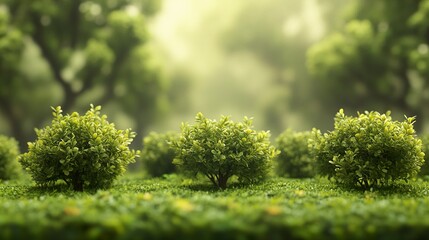 Wall Mural - Lush Green Bushes: Serene Nature Photography